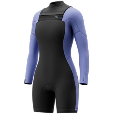 2026 Mystic Mujer Haven 3/2mm Doble Chest Zip Manga Larga Shorty Neopreno 35000.270044 - Iris Blue